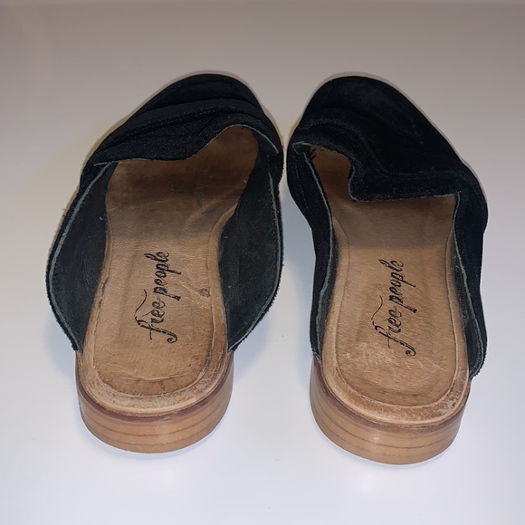 Free People Black Velvet and Leather Loafer Mules - Women’s Size 37 - Picture 7 of 8